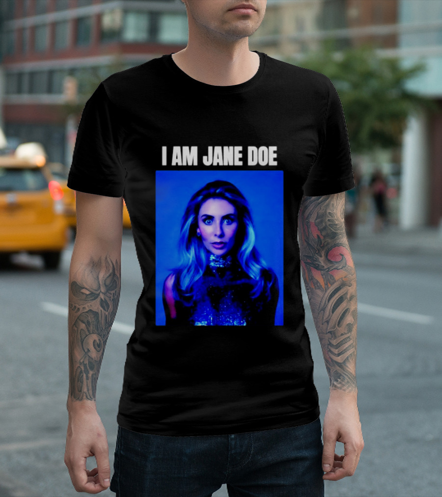 I Am Jane Doe Blue Portrait Mystique T-Shirt