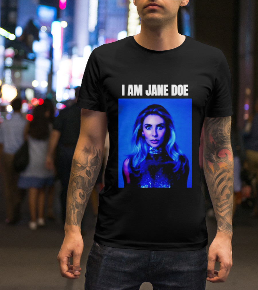 I Am Jane Doe Blue Portrait Mystique T-Shirt