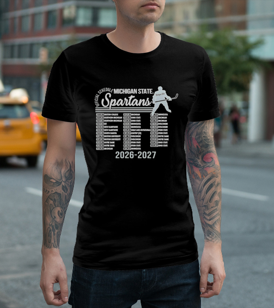 Michigan State Spartans Men's Ice Hockey Schedule 2026 2027 T-Shirt