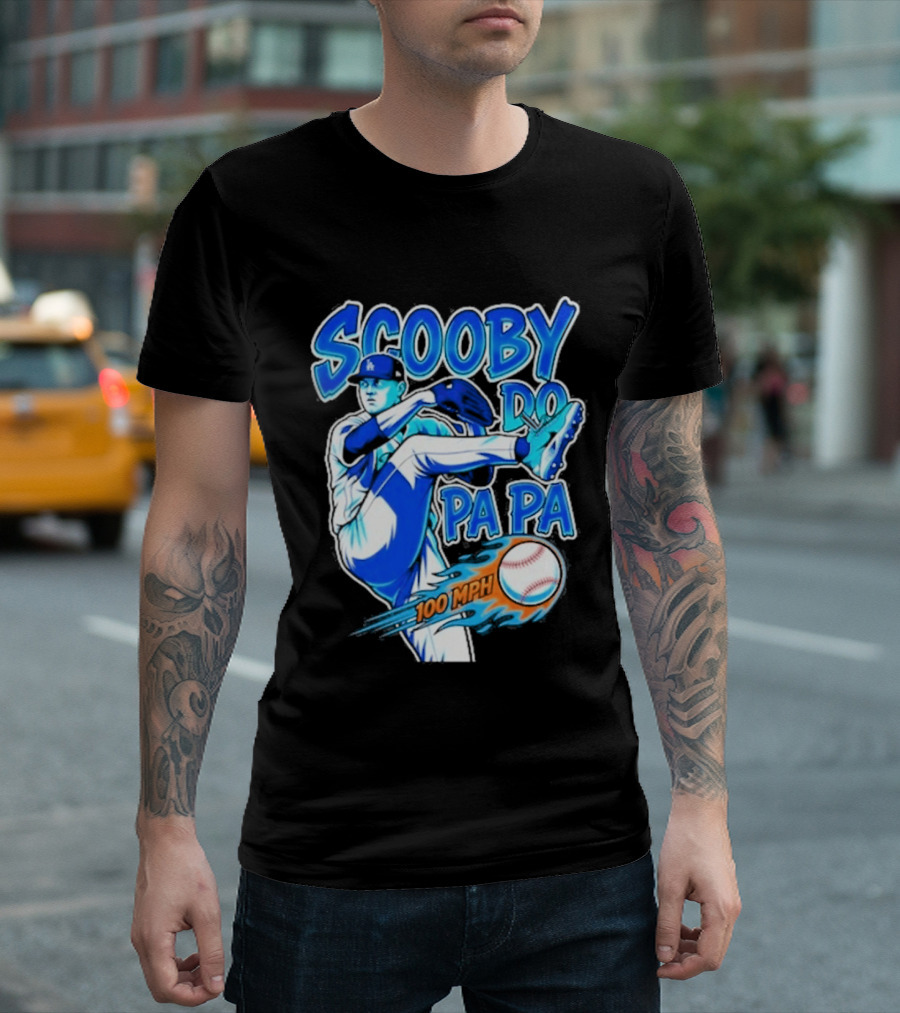 Scooby Do Pa Pa 100 MPH Baseball Pitcher Los Angeles T-Shirt