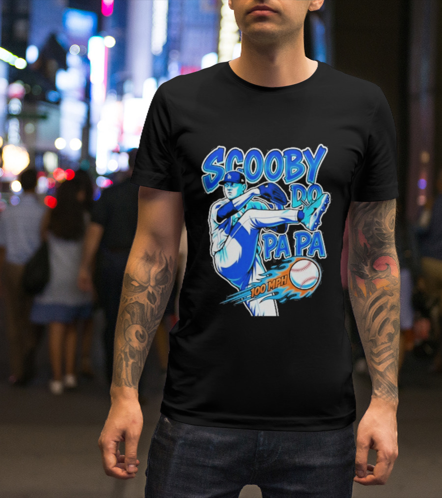 Scooby Do Pa Pa 100 MPH Baseball Pitcher Los Angeles T-Shirt
