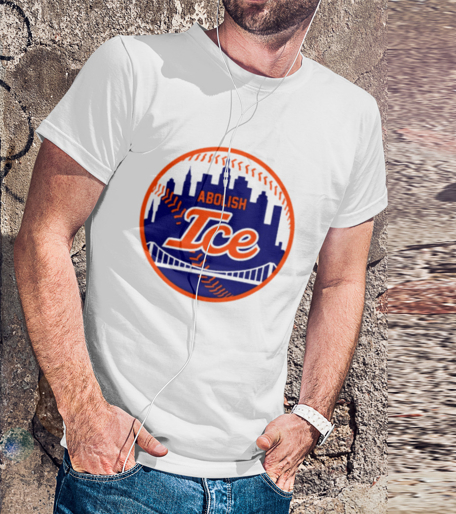 Abolish ICE New York Mets Baseball Fan City Skyline T-Shirt