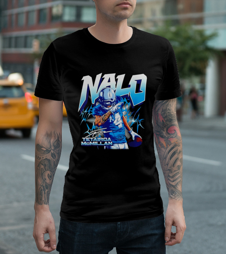 Tetairoa McMillan Nalo Carolina Panthers Football Lightning Player Number 4 T-Shirt