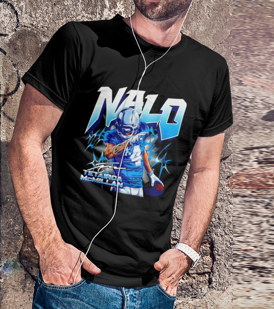 Tetairoa McMillan Nalo Carolina Panthers Football Lightning Player Number 4 T-Shirt