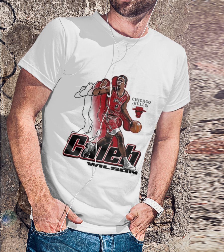 Caleb Wilson 8 Chicago Bulls Basketball Pose T-Shirt