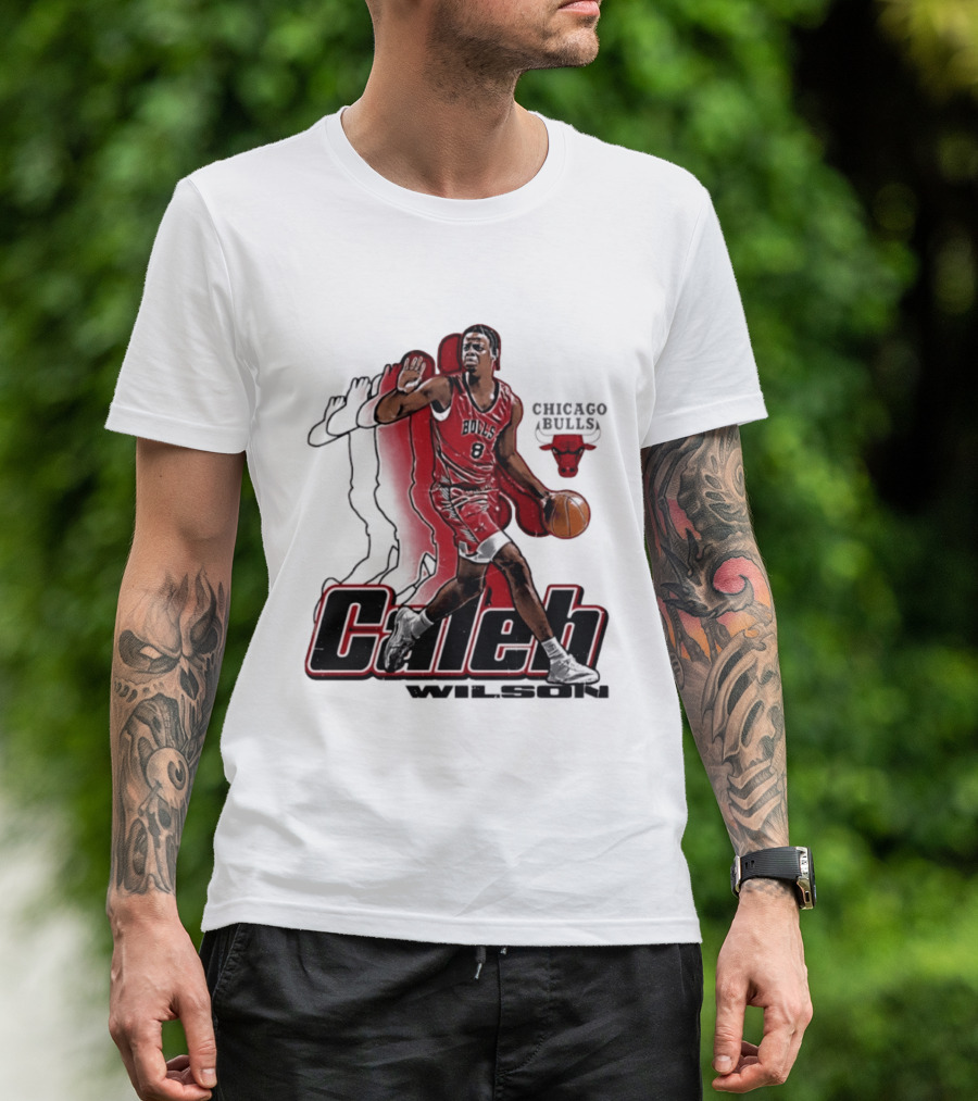 Caleb Wilson 8 Chicago Bulls Basketball Pose T-Shirt