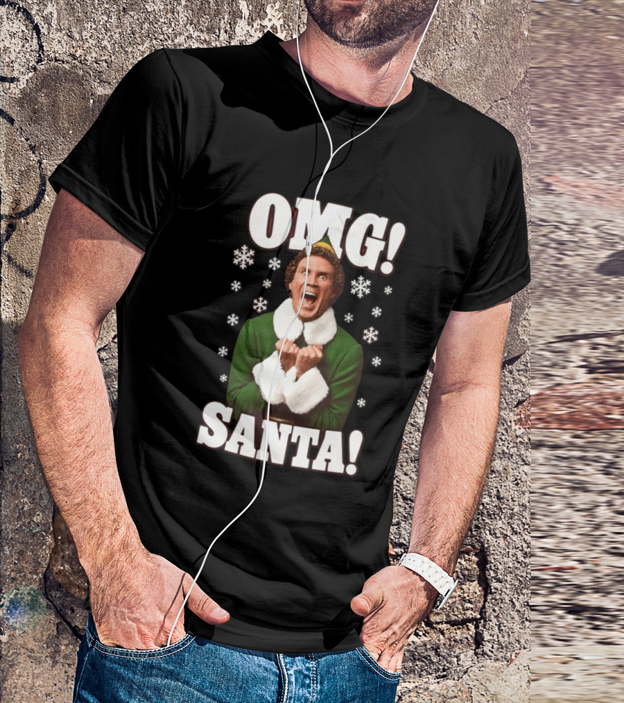 OMG Santa Will Ferrell Christmas Elf Snowflakes T-Shirt