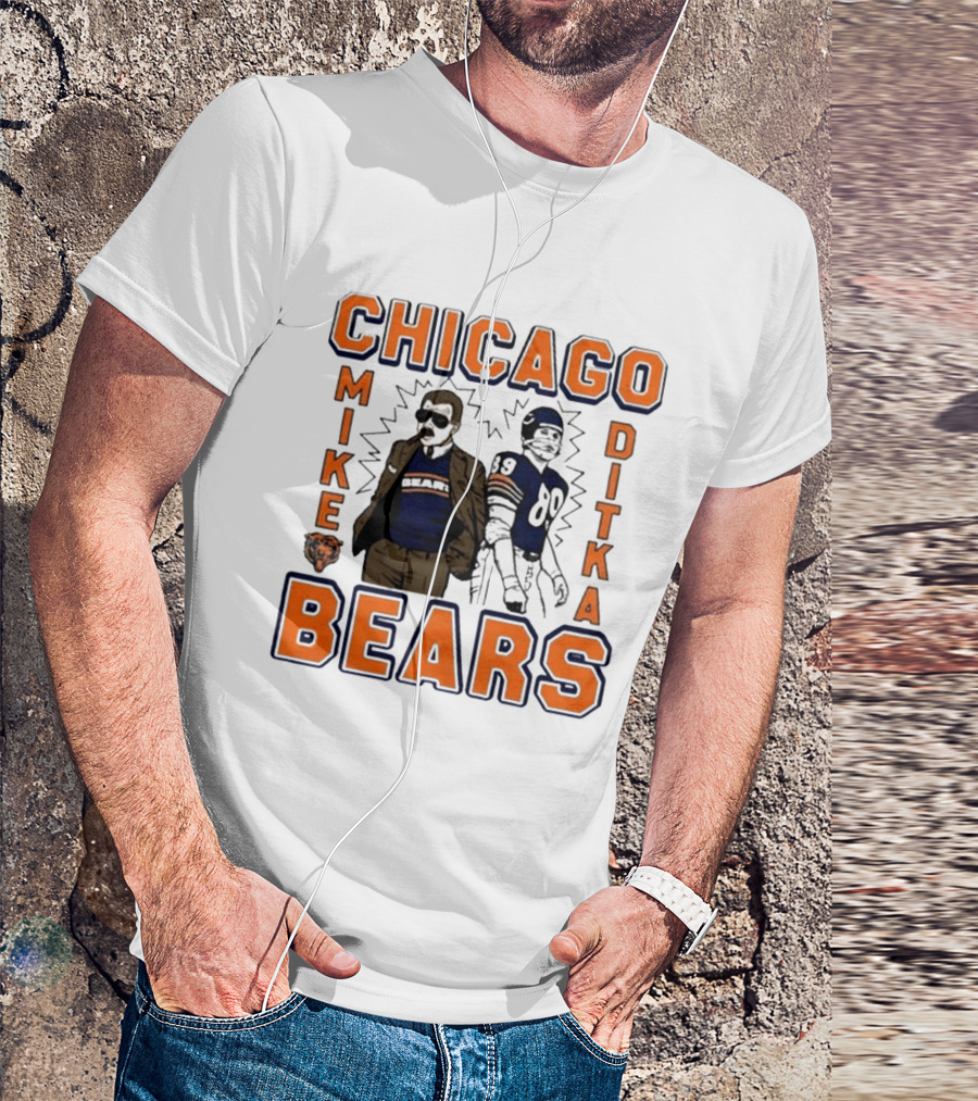 Mike Ditka Chicago Bears Vintage Homage Ash Grey T-Shirt