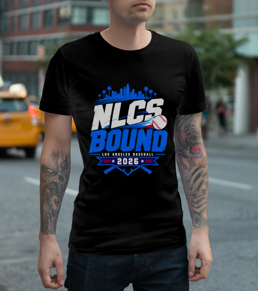 NLCS Bound Los Angeles Baseball 2026 Skyline Postseason T-Shirt