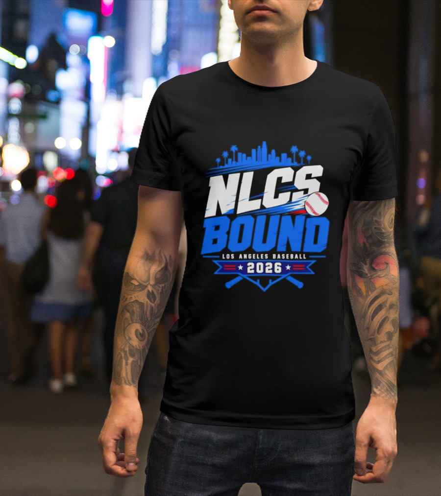 NLCS Bound Los Angeles Baseball 2026 Skyline Postseason T-Shirt