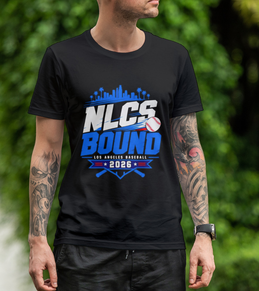 NLCS Bound Los Angeles Baseball 2026 Skyline Postseason T-Shirt