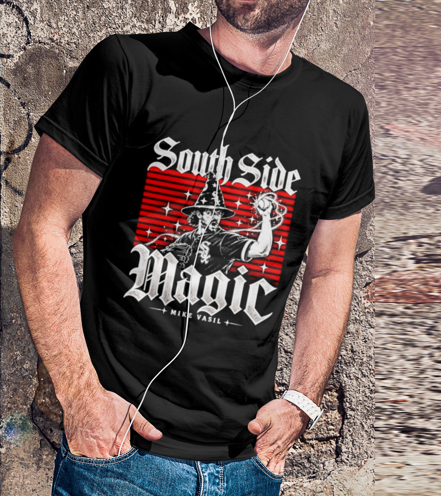 South Side Magic Mike Vasil Chicago White Sox 2026 Postseason Wizard T-Shirt