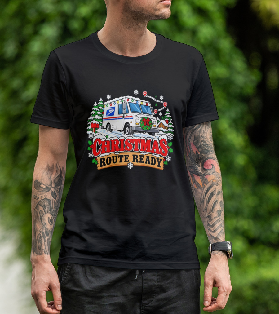 USPS Christmas Route Ready 2026 Delivery Truck Holiday Season T-Shirt