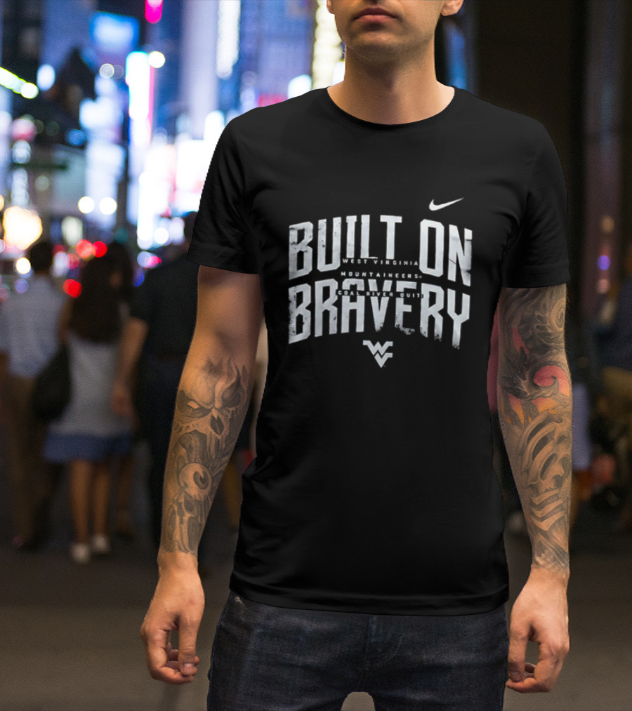West Virginia Mountaineers 2026 Built On Bravery Coal Rush Nike WV T-Shirt