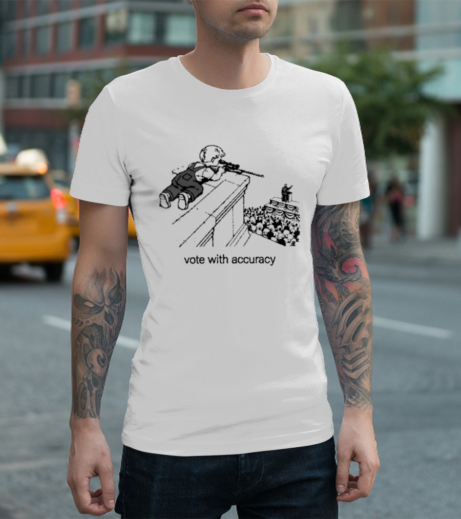 Vote With Accuracy Political Satire Sniper Observation T-Shirt