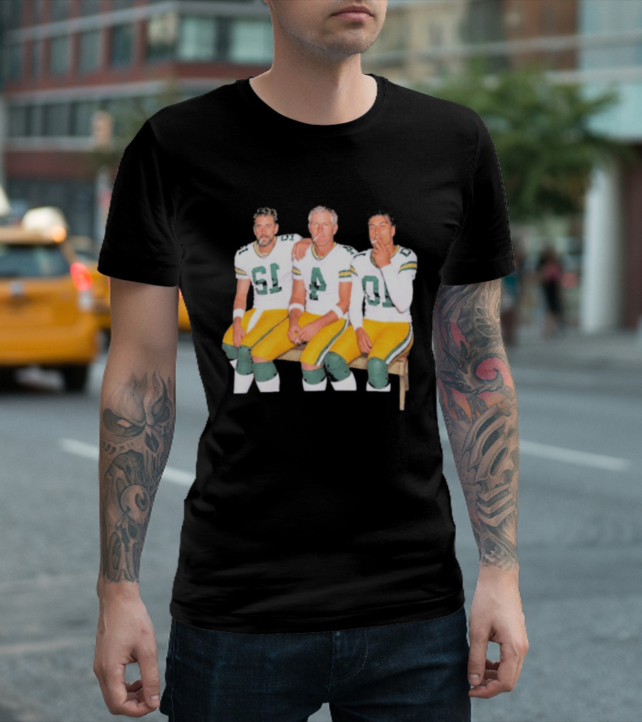 Bart Starr Brett Favre Aaron Rodgers Green Bay Packers Legends Football Signatures T-Shirt