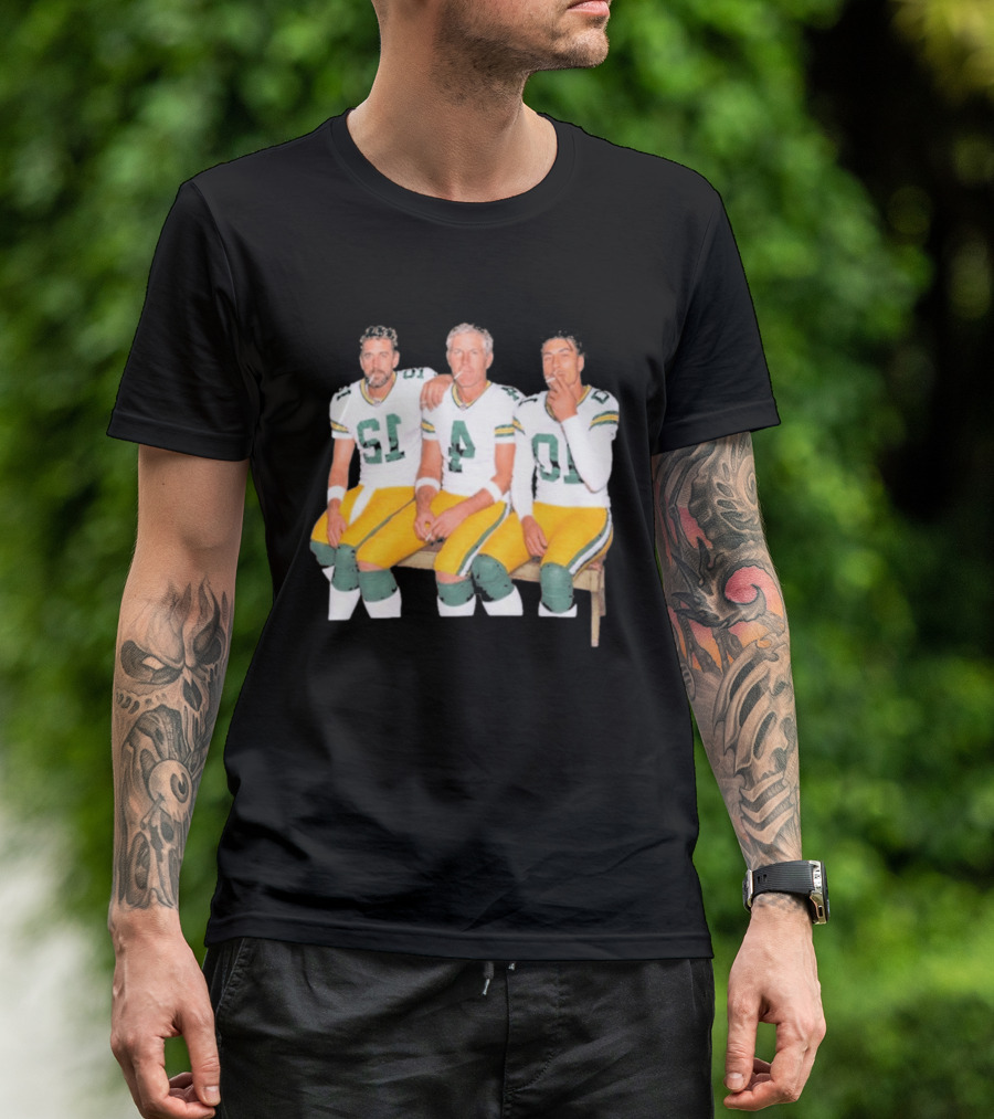 Bart Starr Brett Favre Aaron Rodgers Green Bay Packers Legends Football Signatures T-Shirt