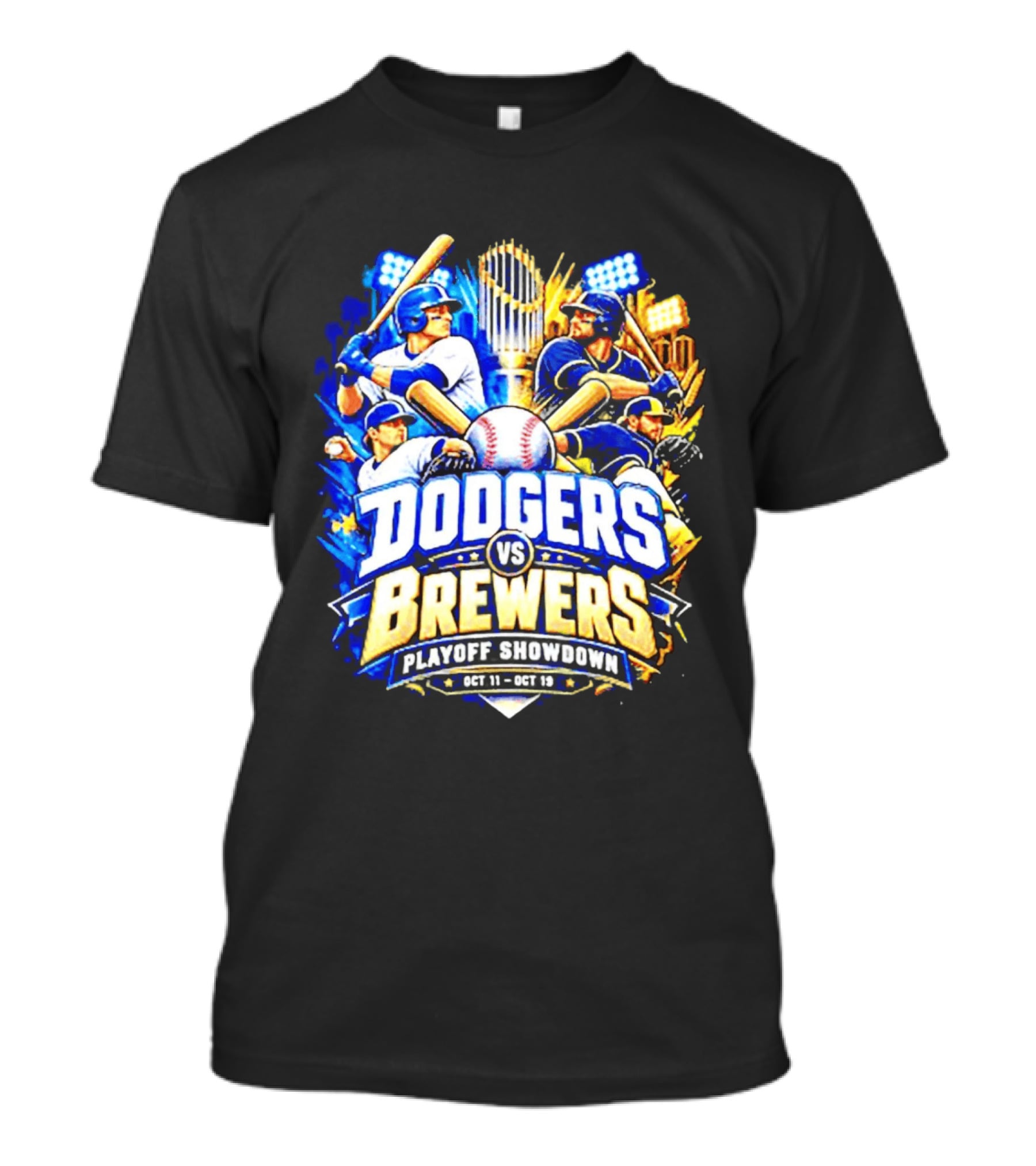 Dodgers Vs Brewers Playoff Showdown Oct 11 19 2026 T-Shirt