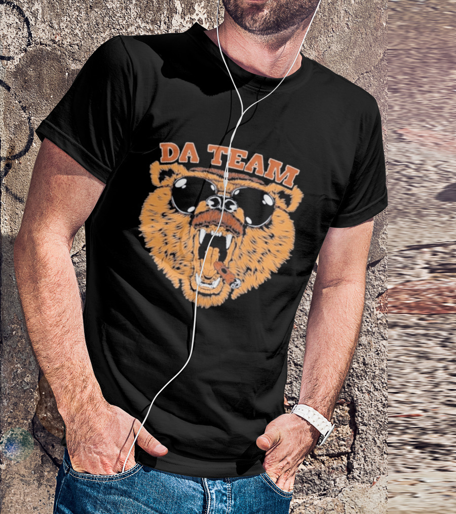 Chicago Bears Da Team Rip Da Coach Sunglasses Cigar Bear Face T-Shirt