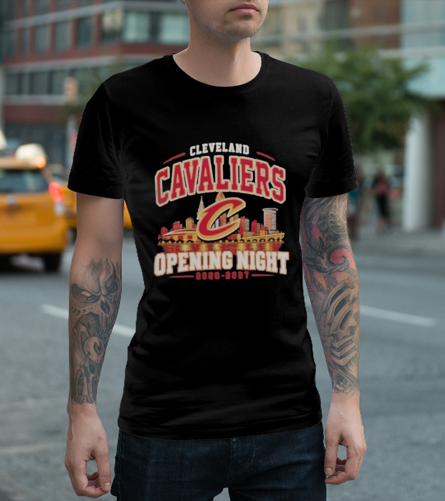 Cleveland Cavaliers 2026 2027 NBA Opening Night City Skyline C T-Shirt