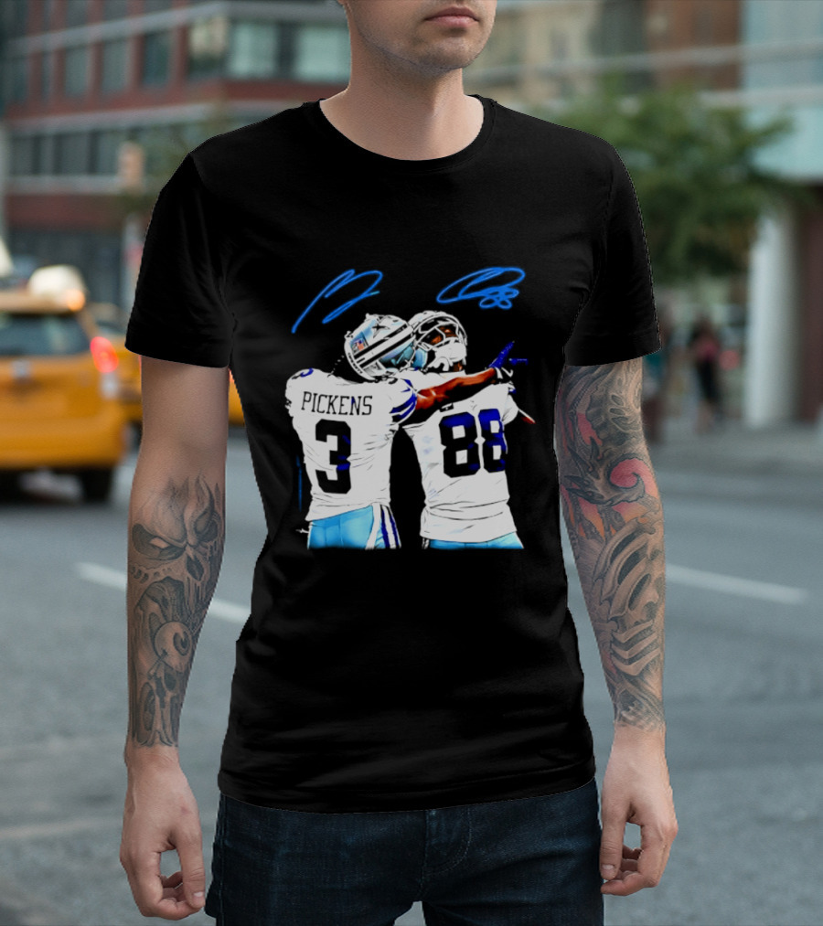 George Pickens CeeDee Lamb Dallas Cowboys Signatures T-Shirt