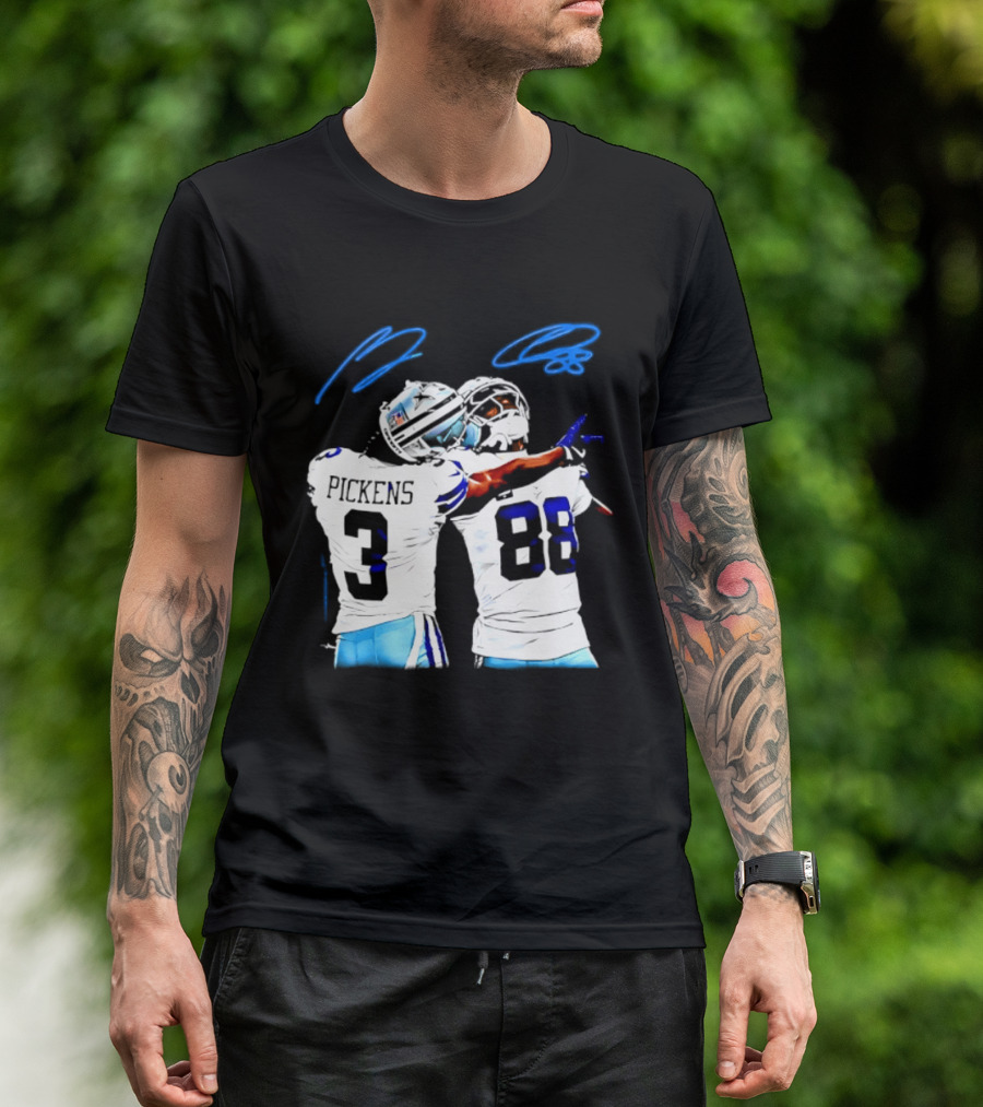 George Pickens CeeDee Lamb Dallas Cowboys Signatures T-Shirt