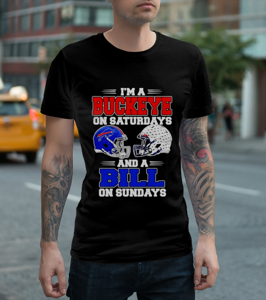 Ohio State Buckeyes Saturdays Buffalo Bills Sundays Fan 2026 T-Shirt