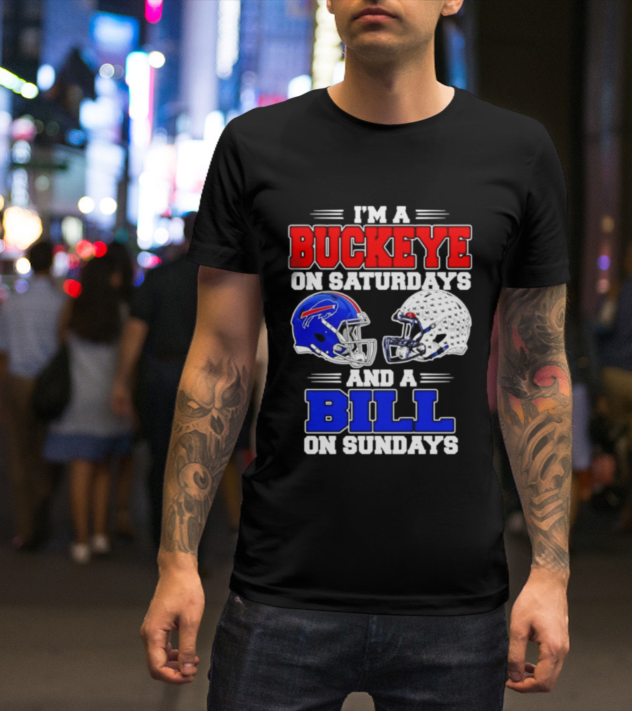 Ohio State Buckeyes Saturdays Buffalo Bills Sundays Fan 2026 T-Shirt