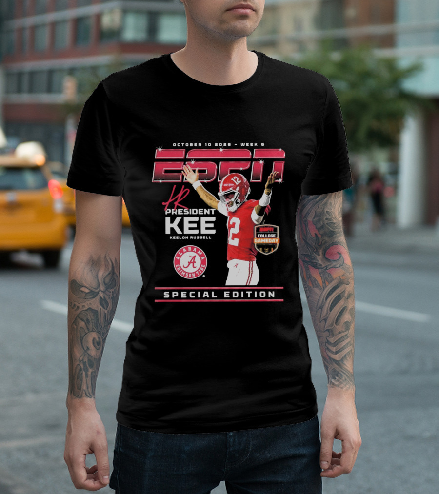 October 10 2026 Week 6 ESPN Alabama Crimson Tide Keelon Russell Special Edition T-Shirt
