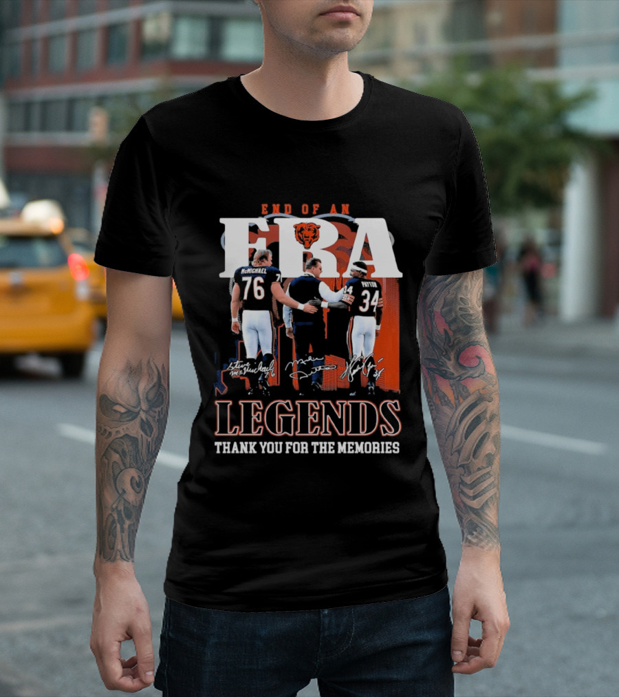 End Of An Era Legends Thank You For The Memories Bears Football 76 34 T-Shirt