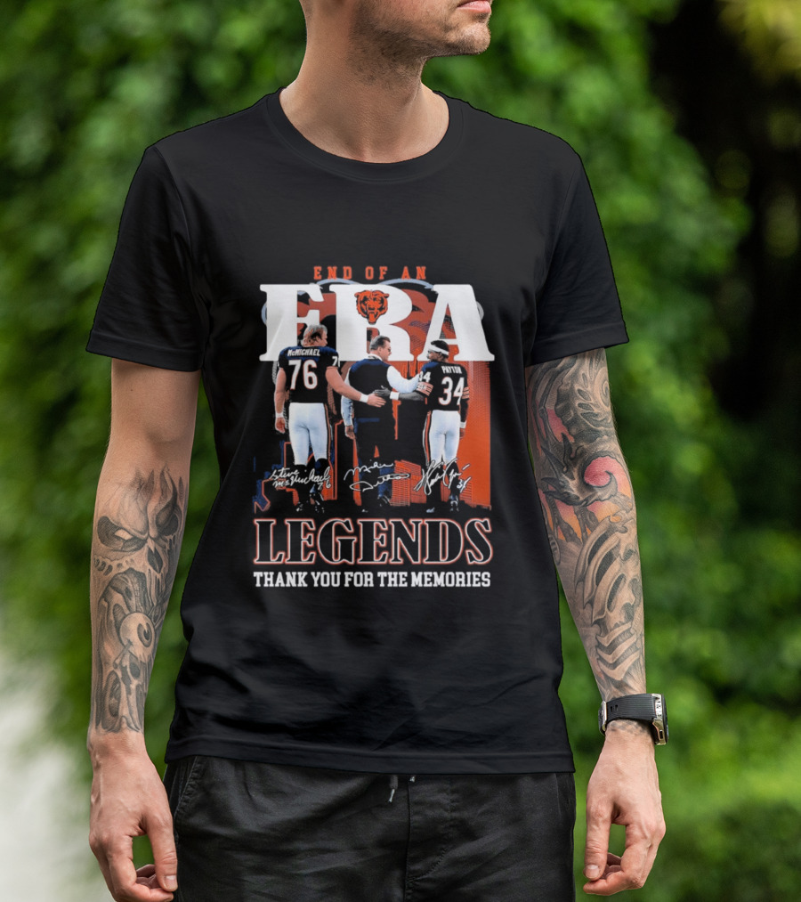 End Of An Era Legends Thank You For The Memories Bears Football 76 34 T-Shirt