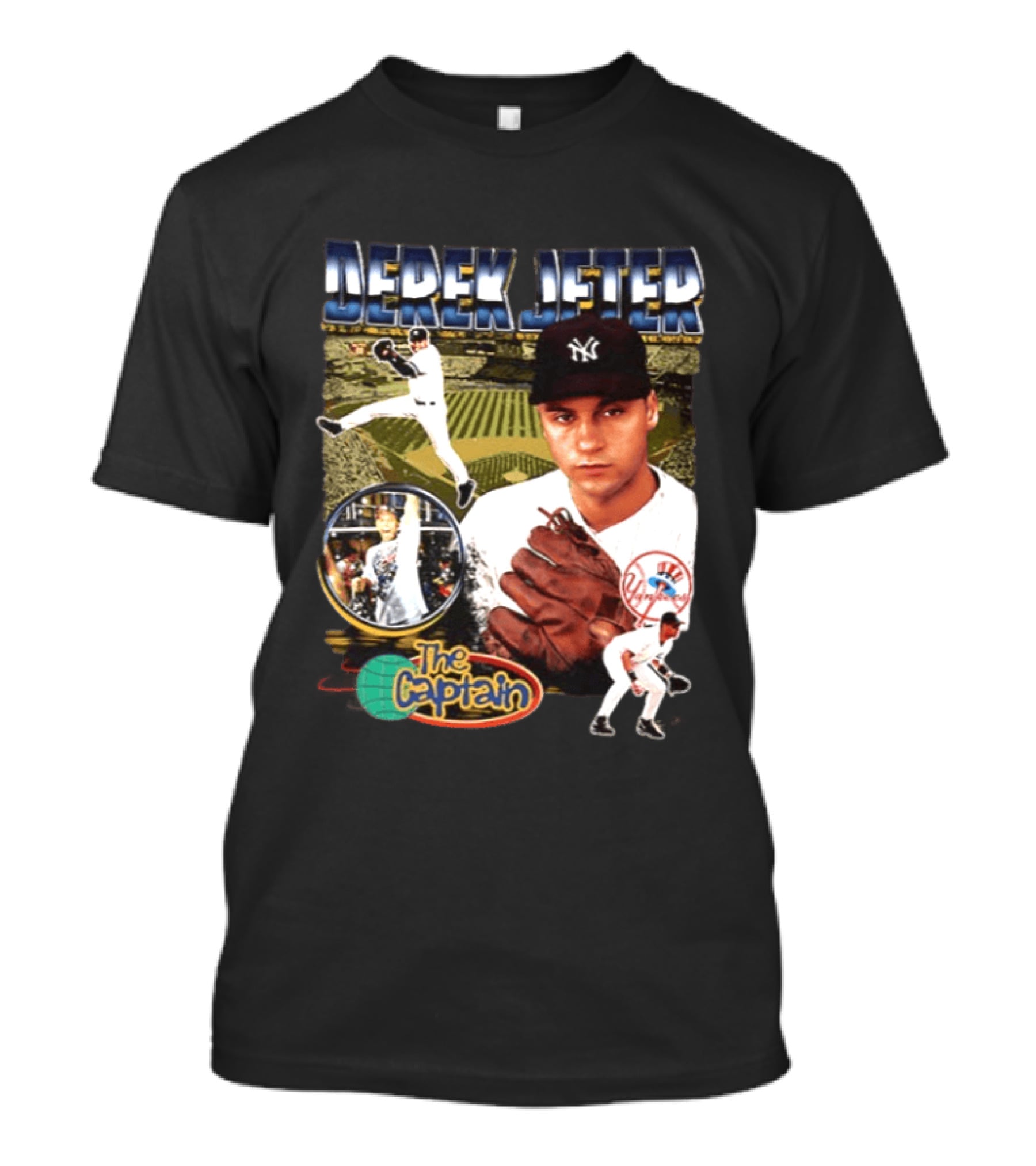Derek Jeter New York Yankees The Captain MLB Player Tribute Two Sided T-Shirt