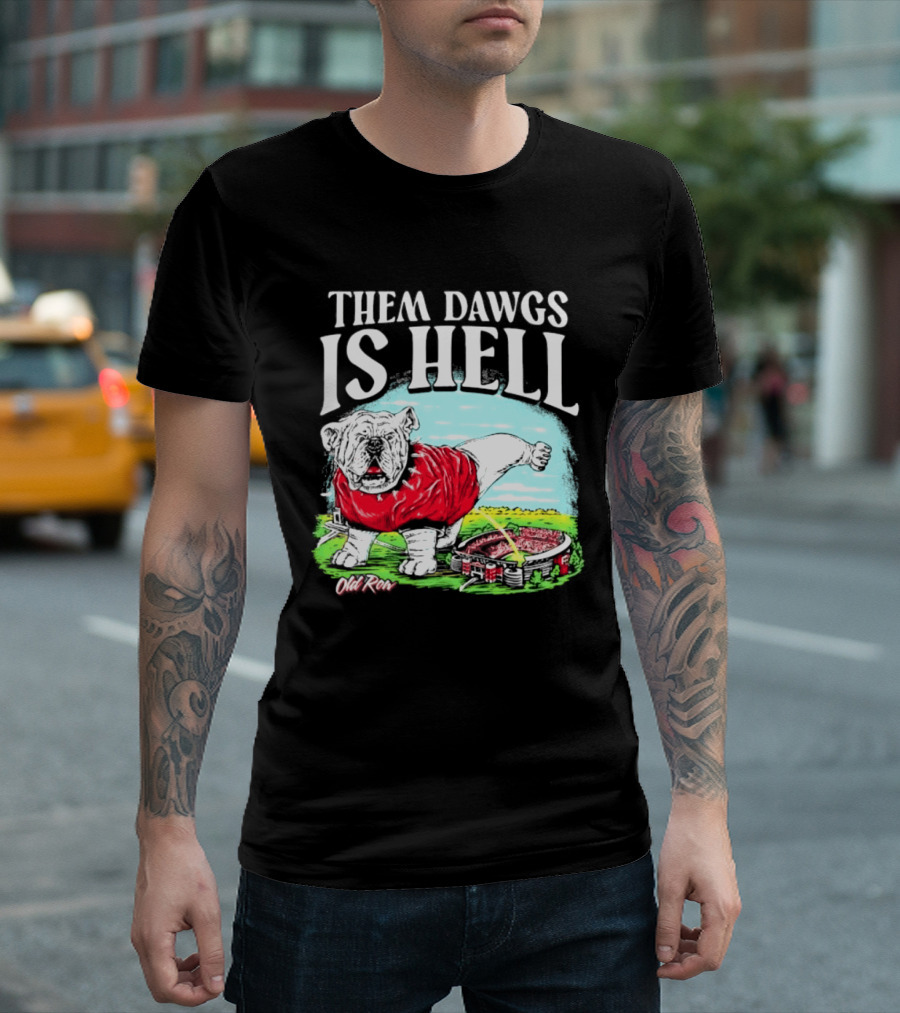Them Dawgs Is Hell Georgia Bulldogs Football Stadium Scene T-Shirt