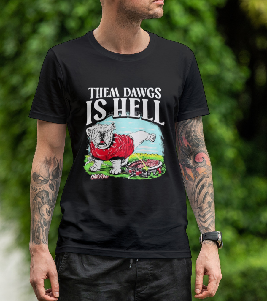 Them Dawgs Is Hell Georgia Bulldogs Football Stadium Scene T-Shirt