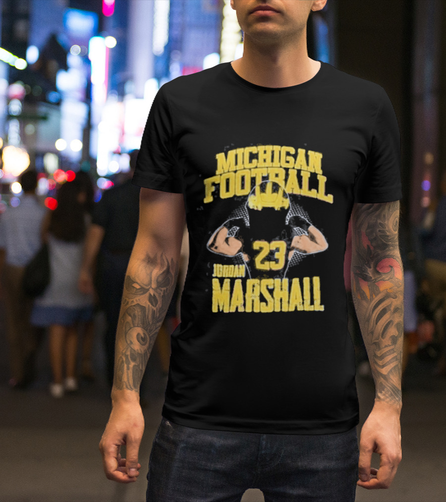 Jordan Marshall 23 Michigan Football Wolverines NIL Player T-Shirt