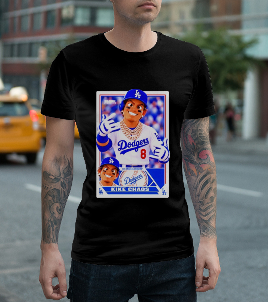 Kike Chaos Los Angeles Dodgers No 8 Block Legendz Baseball Card Dodgers LA T-Shirt