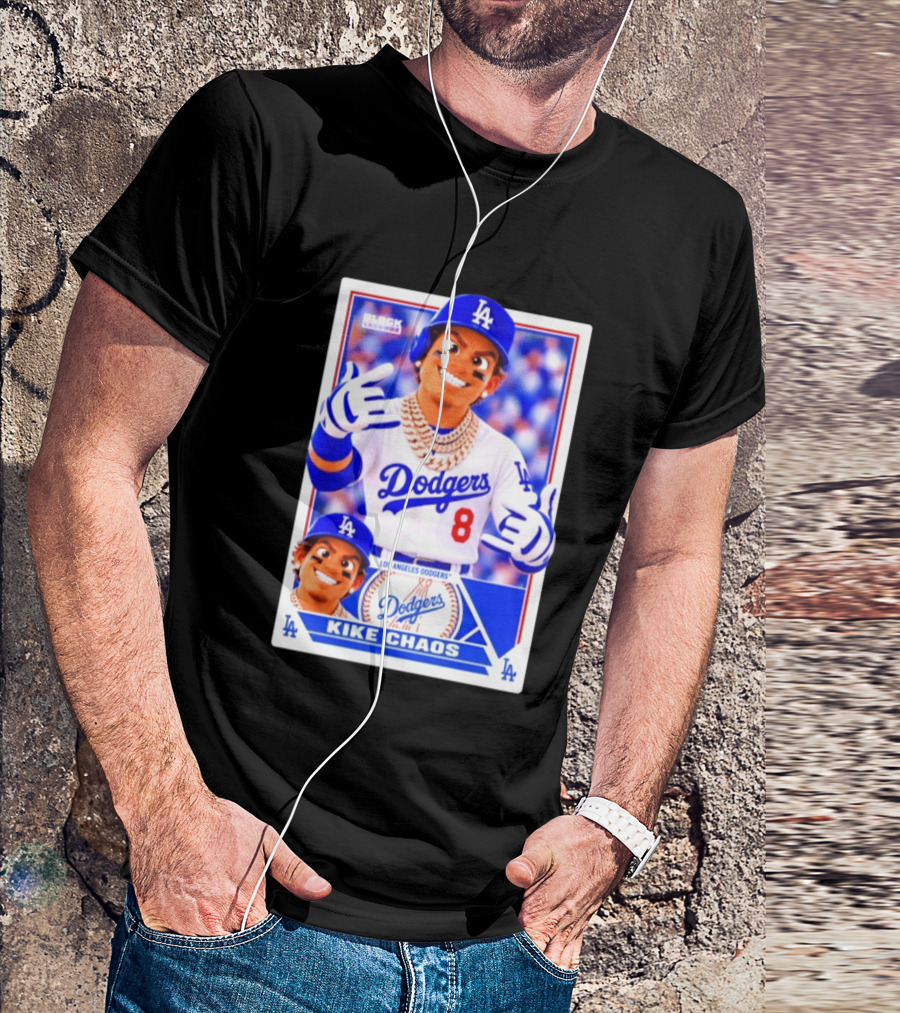 Kike Chaos Los Angeles Dodgers No 8 Block Legendz Baseball Card Dodgers LA T-Shirt