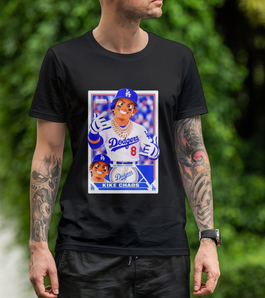 Kike Chaos Los Angeles Dodgers No 8 Block Legendz Baseball Card Dodgers LA T-Shirt