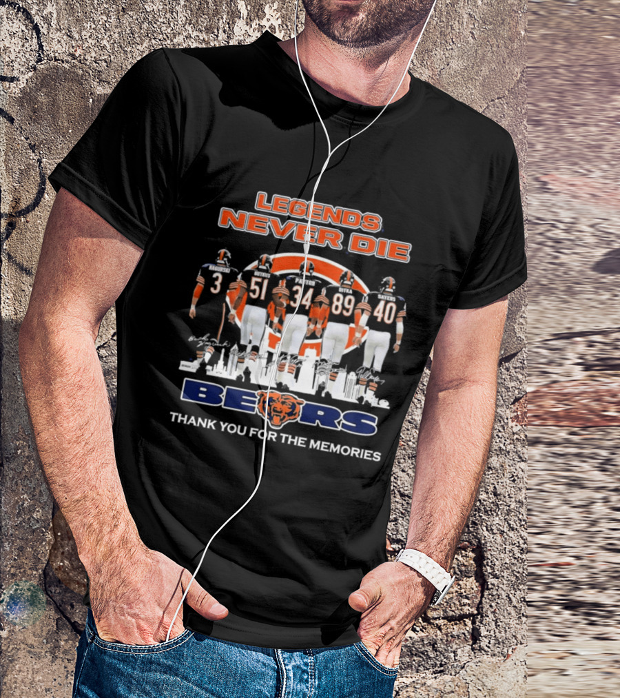 Legends Never Die Bears Thank You For The Memories 3 51 34 89 40 T-Shirt