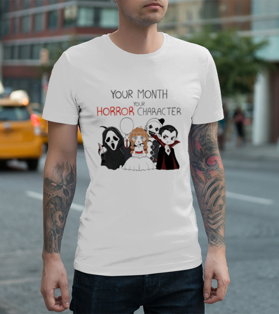 Your Month Your Horror Chibi Character Halloween 2026 T-Shirt