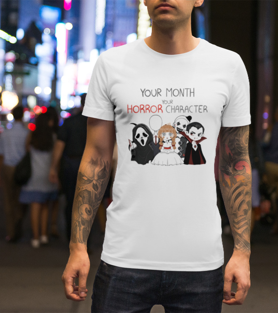 Your Month Your Horror Chibi Character Halloween 2026 T-Shirt