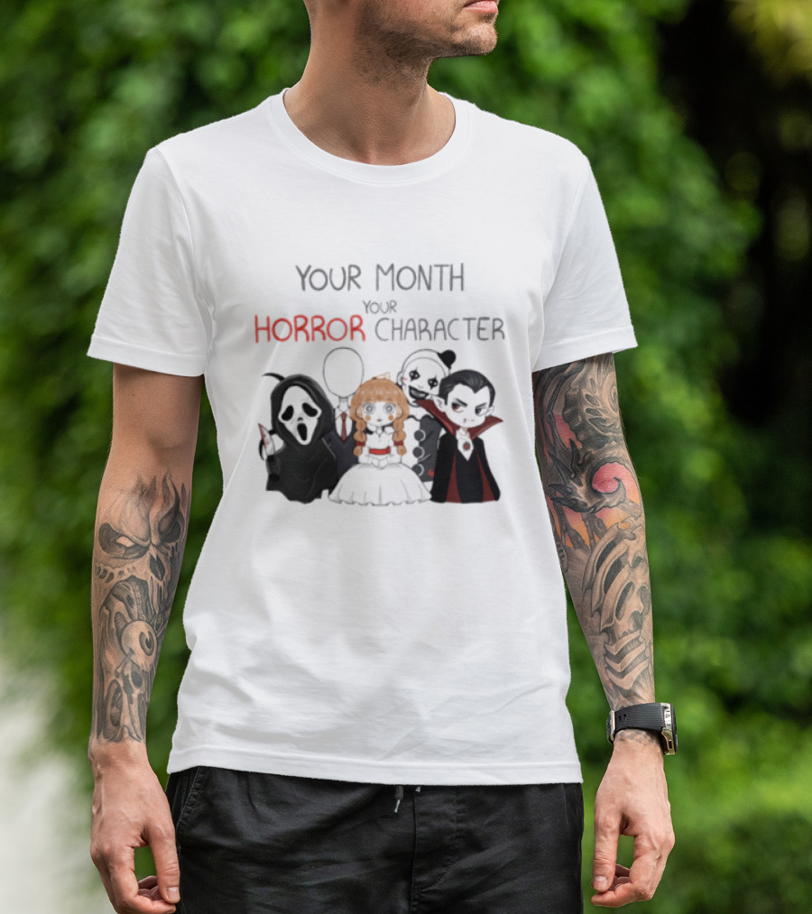 Your Month Your Horror Chibi Character Halloween 2026 T-Shirt