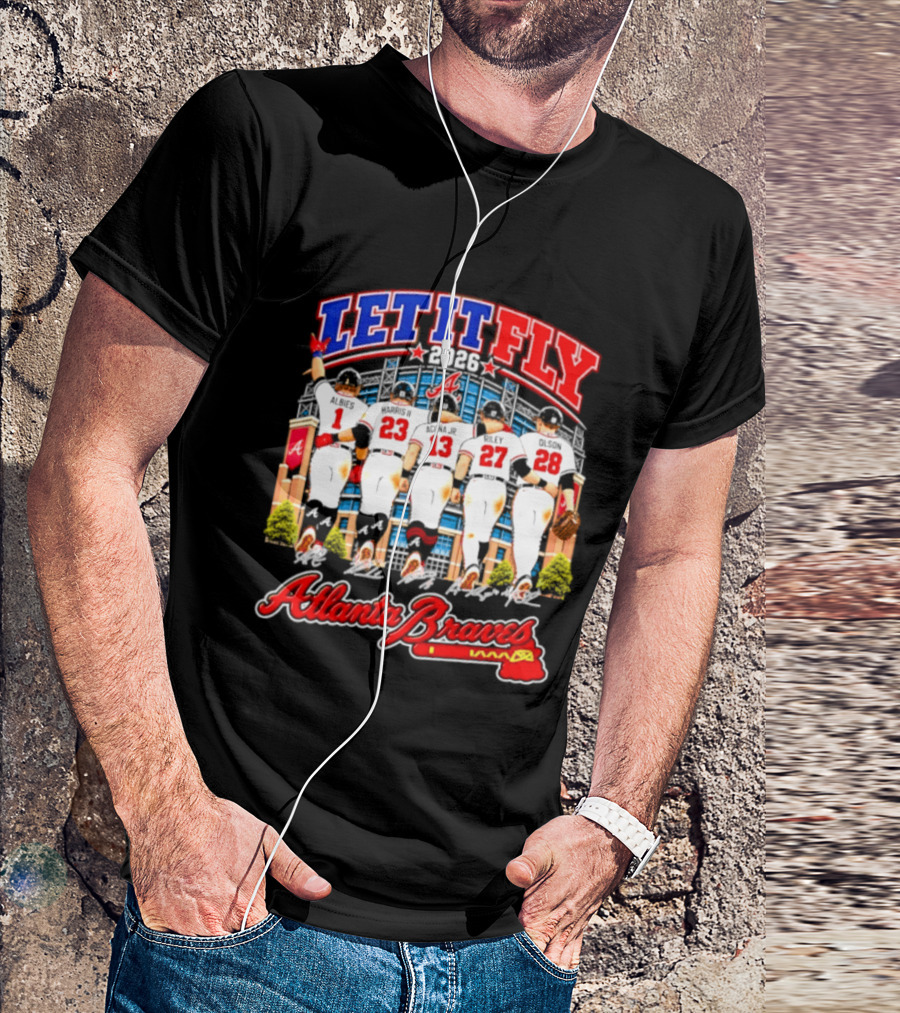 Atlanta Braves Let It Fly 2026 MLB Players Signatures T-Shirt