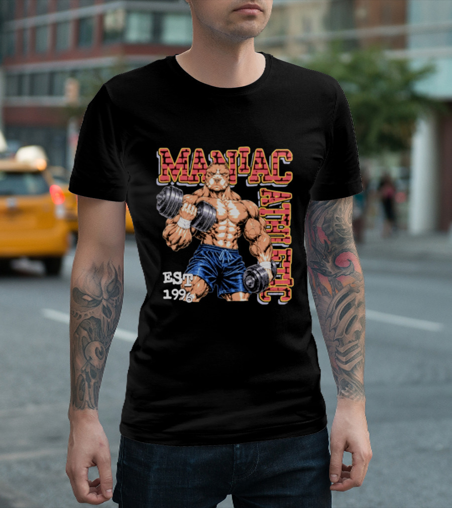 Pitbull Bodybuilder Maniac Athletic Est 1996 T-Shirt