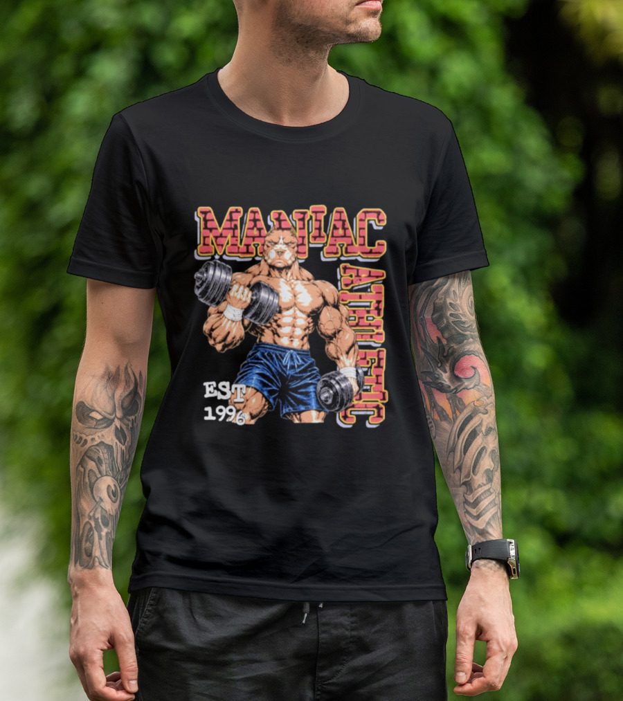 Pitbull Bodybuilder Maniac Athletic Est 1996 T-Shirt
