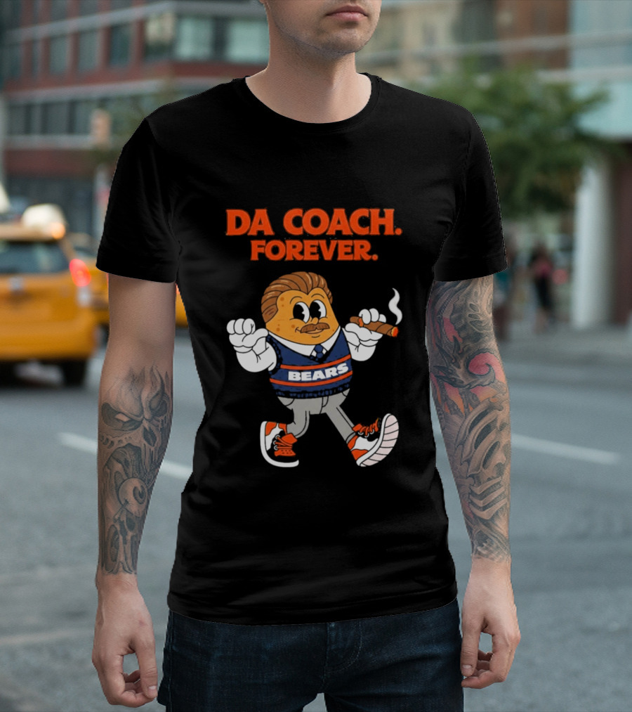 Bears Da Coach Forever Mike Ditka Cartoon Character Cigar T-Shirt