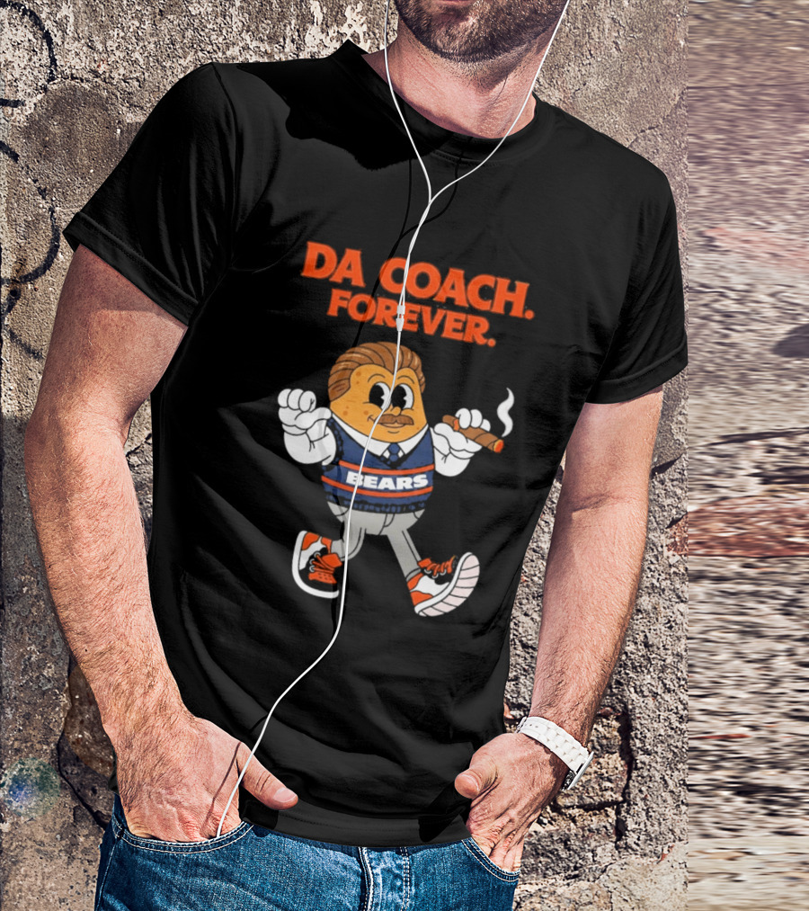 Bears Da Coach Forever Mike Ditka Cartoon Character Cigar T-Shirt