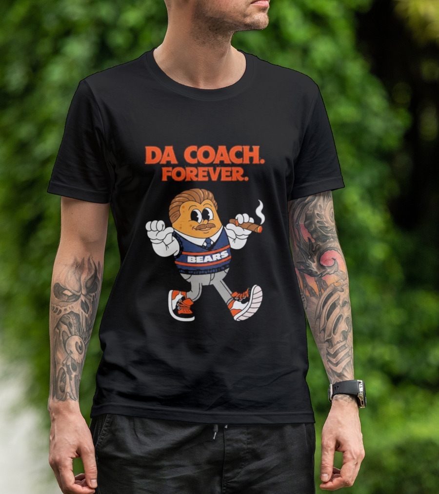 Bears Da Coach Forever Mike Ditka Cartoon Character Cigar T-Shirt