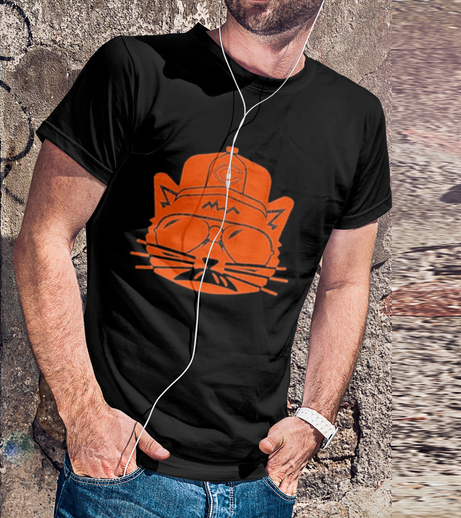 Super Gary Cat Wearing C Hat With Glasses T-Shirt