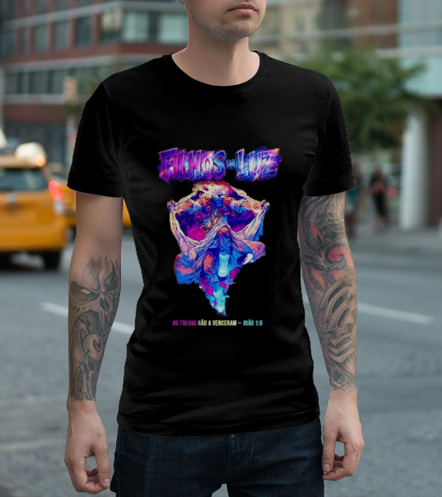 Filhos Da Luz As Trevas Não A Venceram João 1 5 Vibrant Angelic Warrior T-Shirt